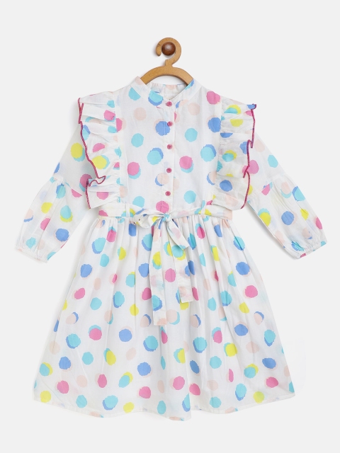 

Bella Moda White & Blue Polka Dot Dress