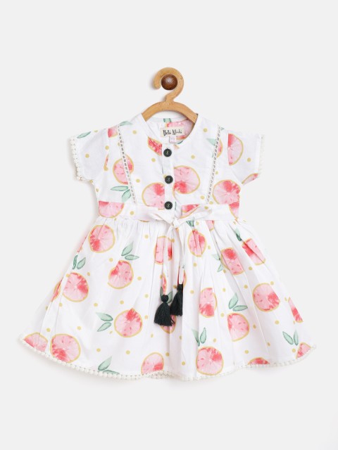 

Bella Moda White & Pink Casual Printed Dress