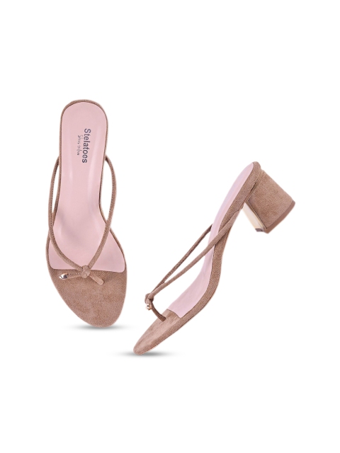 

Stelatoes Beige Suede Block Sandals