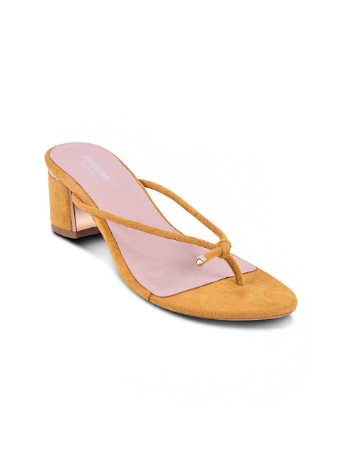 

Stelatoes Yellow & Pink Colourblocked Suede Block Sandals