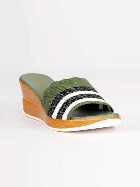 

Stelatoes Green Colourblocked Wedge Sandals