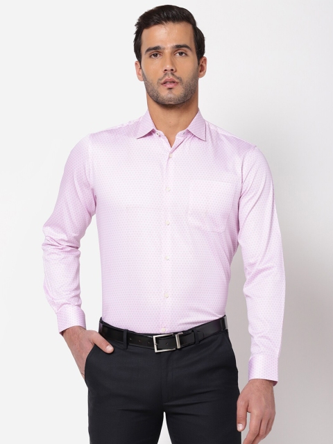 

AD By Arvind Men Pink Printed Pure Cotton Formal Shirt