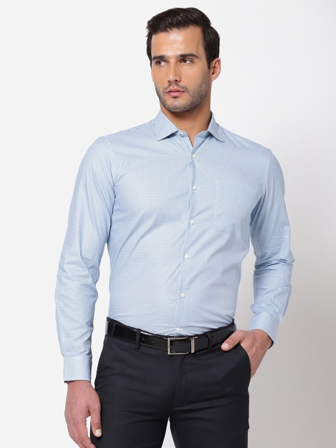 

AD By Arvind Men Blue Checked Pure Cotton Formal Shirt