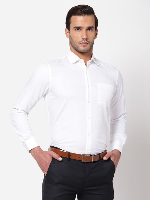 

AD By Arvind Men White Cotton Solid Regular Fit Formal Shirt