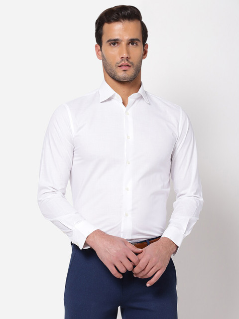

AD By Arvind Men White Pure Cotton Formal Shirt
