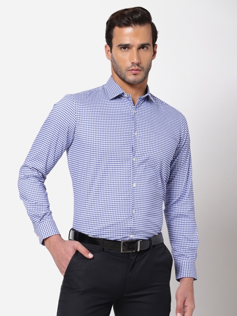 

AD By Arvind Men Navy Blue Checked Formal Shirt