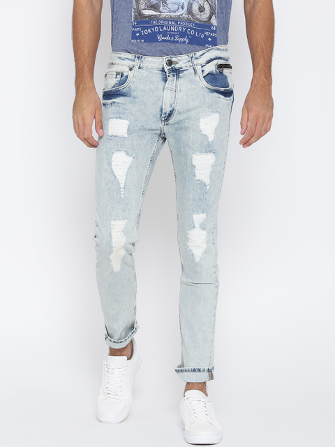 

Ed Hardy Men Blue Mid-Rise Mildly Distressed Slim Fit Stretchable Jeans