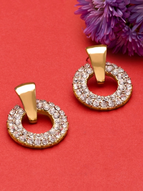 

Accessorize London Women's Gold Blue Harvest Pave Doorknocker Earrings