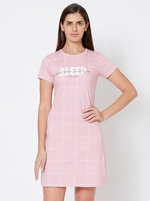 

Sweet Dreams Pink Checked Maxi Nightdress