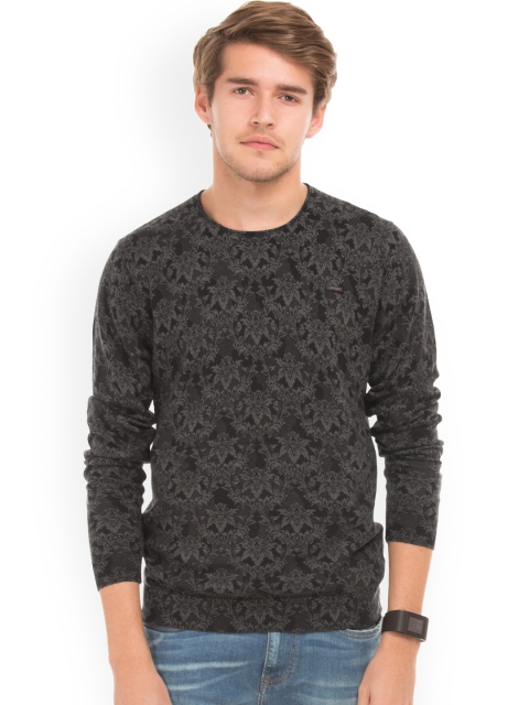 

Ed Hardy Men Grey & Black Printed Sweater