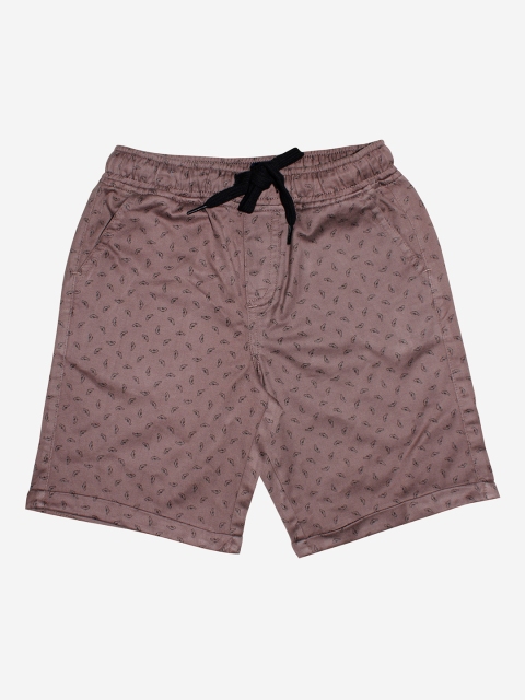 

KiddoPanti Boys Brown Printed Shorts