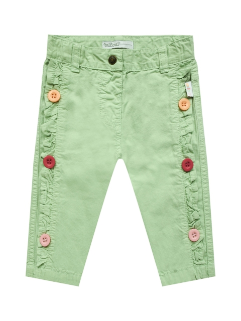 

milou Girls Green Embellished Jeans