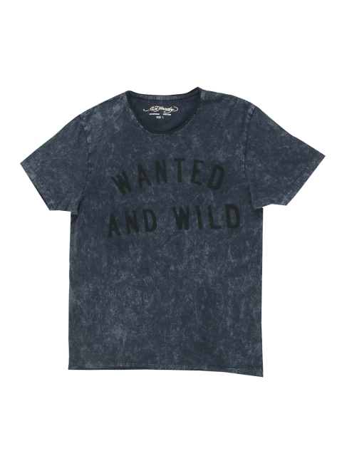 

Ed Hardy Men Navy Blue Dyed Round Neck T-shirt