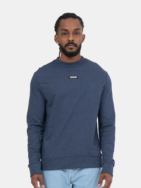 

BLUEAGE Men Navy Blue Sweatshirt