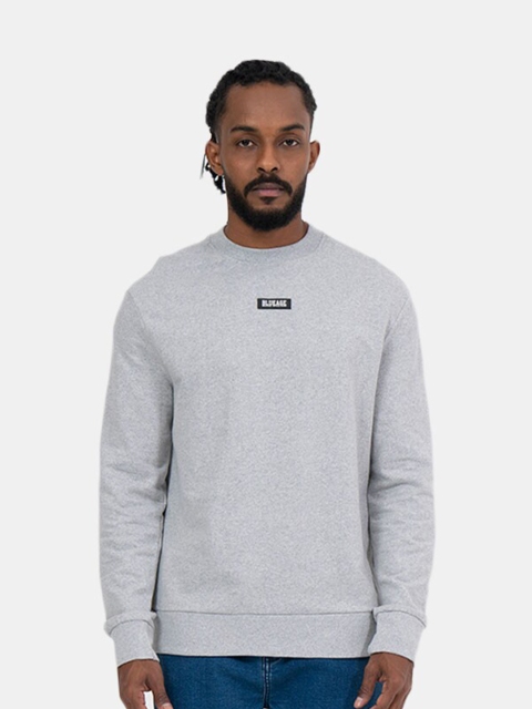 

BLUEAGE Men Grey Pure Cotton Sweatshirt