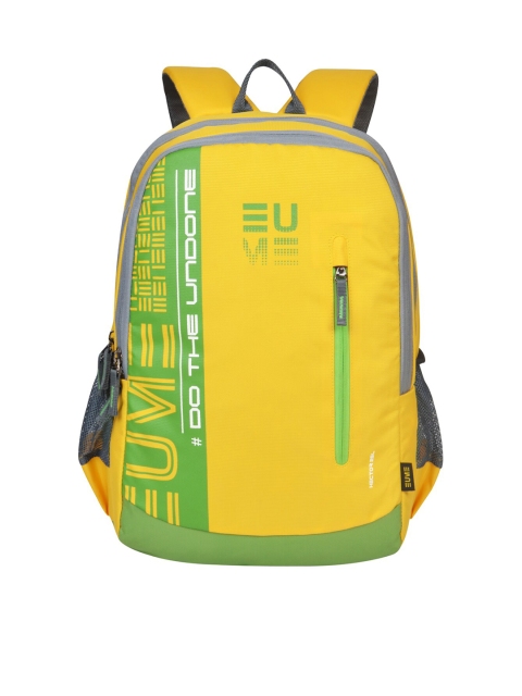 

EUME Unisex Yellow & Green Typography Backpack