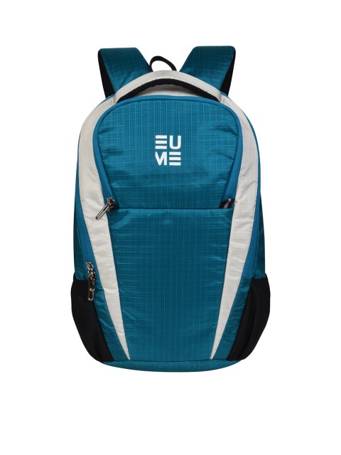 

EUME Unisex Green & Grey Colourblocked Backpack