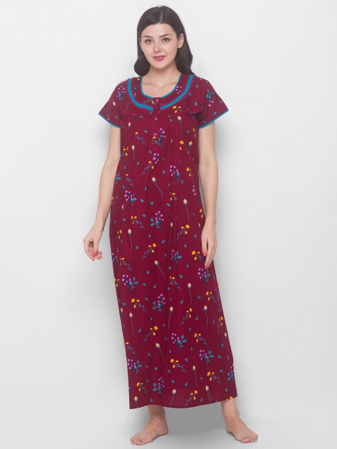 

AV2 Maroon Floral Printed Maternity Dress
