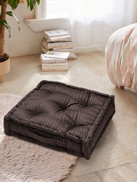 

S9home by Seasons Coffee Brown Striped Floor Cushion