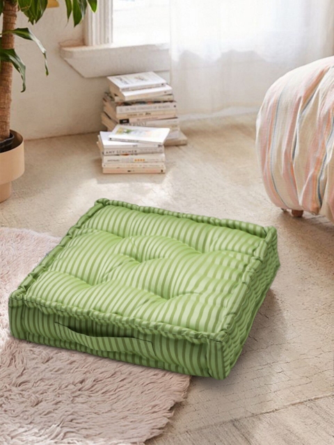 

S9home by Seasons Green Striped Square Floor Cushion