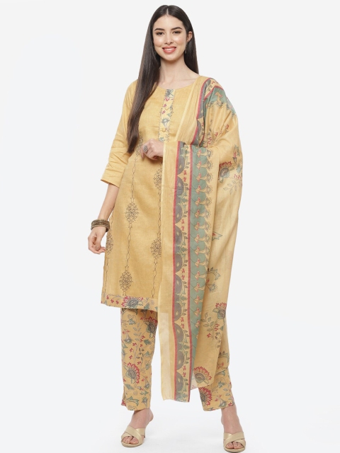 

Biba Women Yellow Printed Unstitched Dress Material