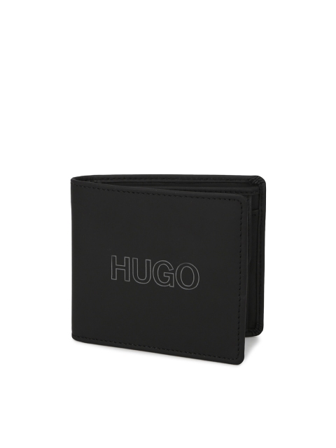 

HUGO Men Black Genuine Leather Two Fold Wallet