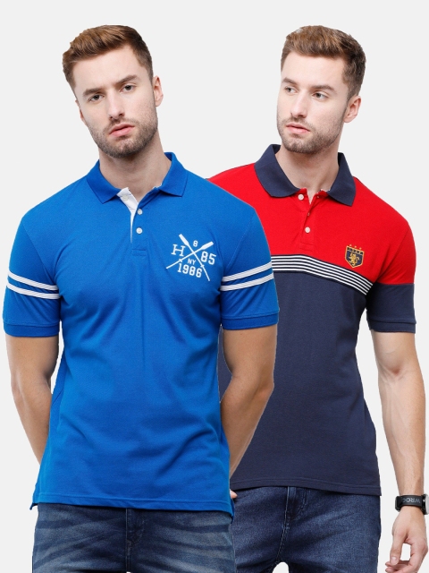 

ARDEUR Men Pack of 2 Polo Collar T-shirts, Blue