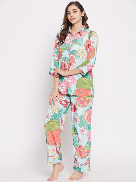 

The Kaftan Company Women Multicolour Printed Night Suit, Multi