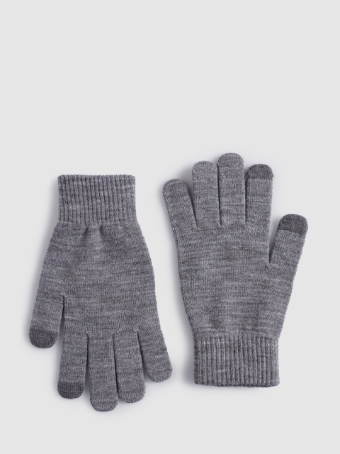 

Jack & Jones Men Grey Melange Solid Winter Hand Gloves