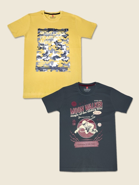 

Benny n Bunny Boys Pack of 2 Printed Pure Cotton T-shirt, Multi