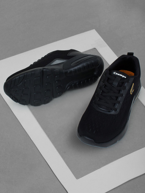 

Champs Men Black Mesh Running Non-Marking Shoes