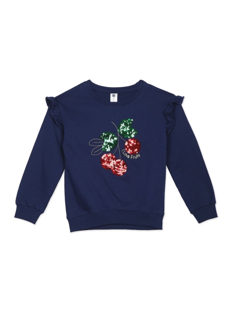 

Cherokee Girls Blue Printed Sweatshirt