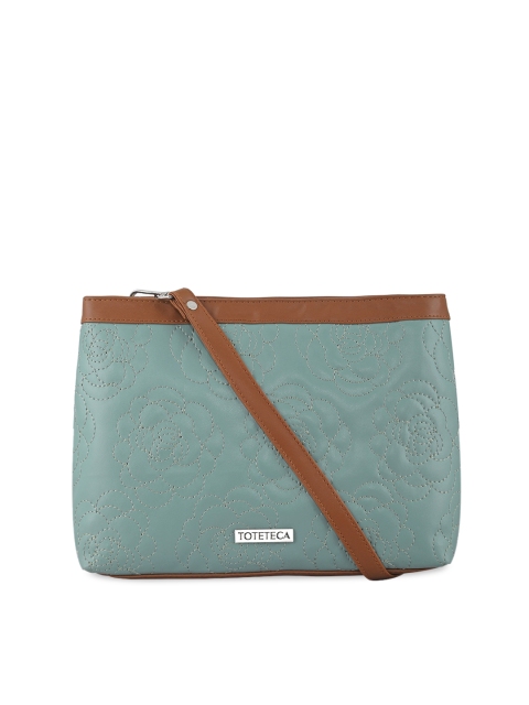 

Toteteca Green Floral Textured Structured Sling Bag