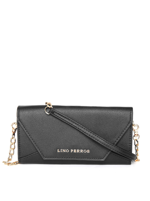 

Lino Perros Women Black Wallet with Sling Strap