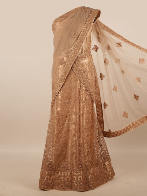 

Pothys Brown Embroidered Unstitched Half Saree
