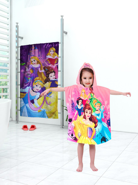 

Disney Kids Multicolored Athom Living Princess Hooded & Bath Towel Combo, Multi