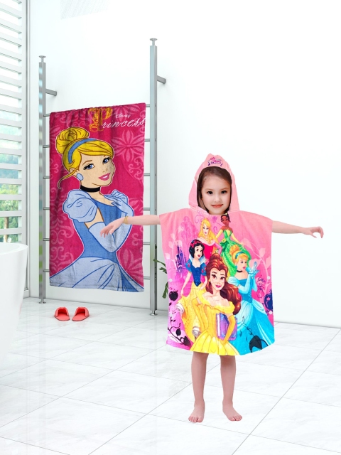 

Disney Pink Kids Disney Princess Printed Bath & Hooded Towel Combo