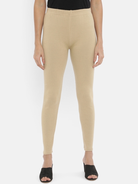 

V2 Value & Variety Women Beige Solid Ankle-Length Leggings