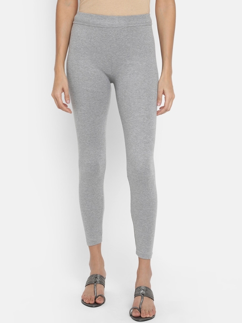 

V2 Value & Variety Women Grey Solid Ankle-Length Leggings