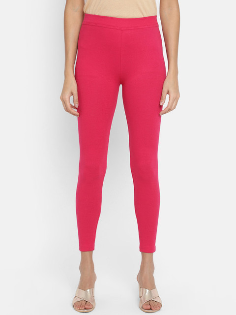 

V2 Value & Variety Women Pink Solid Ankle-Length Leggings