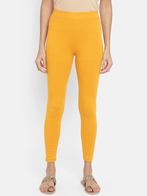 

V2 Value & Variety Women Yellow Solid Leggings