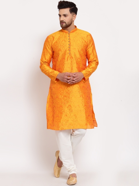 

MOHANLAL SONS Men Orange Ethnic Motifs Kurta