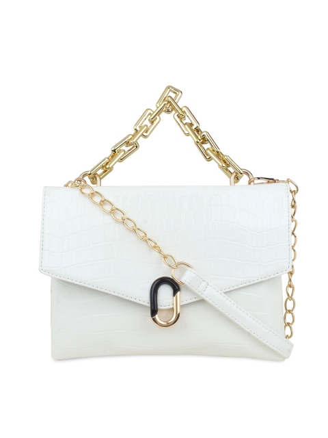 

LEGAL BRIBE White Animal Textured PU Structured Sling Bag