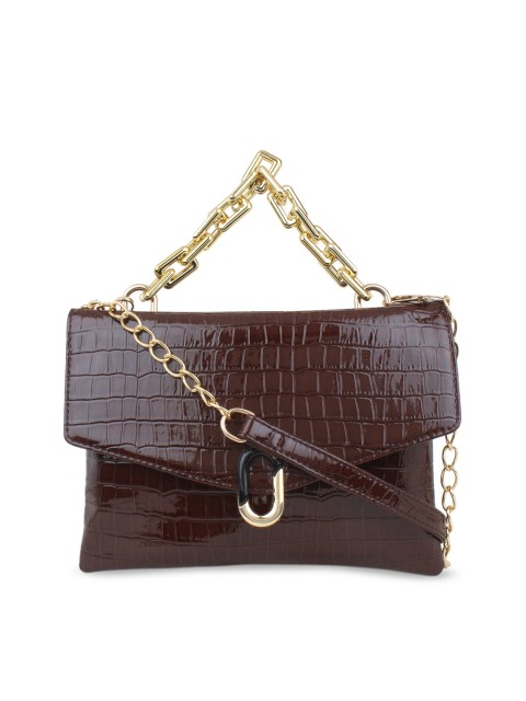 

LEGAL BRIBE Brown Animal Textured PU Structured Sling Bag