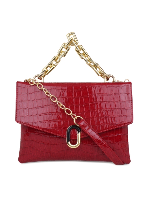 

LEGAL BRIBE Red Animal Textured PU Structured Sling Bag