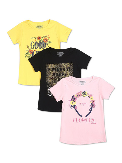 

Cherokee Girls Pack of 3 Assorted Pure Cotton T-shirts