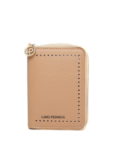 

Lino Perros Women Beige Zip-Around Wallet