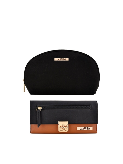 

LaFille Set of 2 Black & Brown Purse Clutch