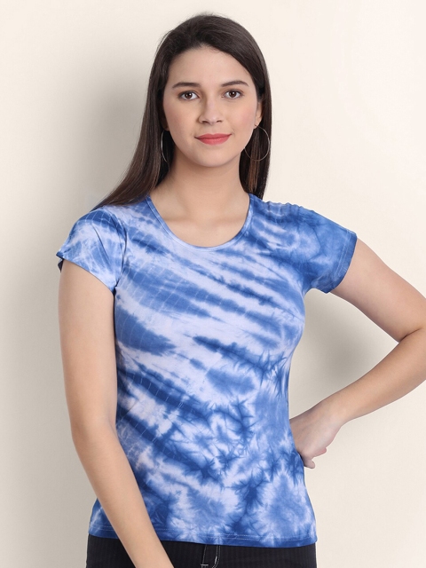 

BE AWARA Women Multicoloured Striped Extended Sleeves T-shirt, Multi