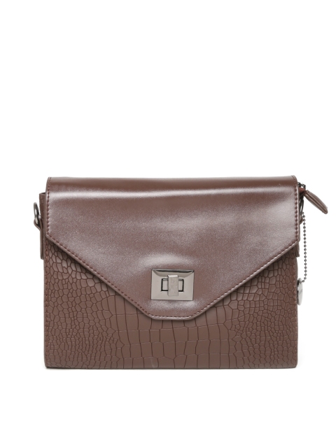 

Lino Perros Brown Croc Textured Sling Bag